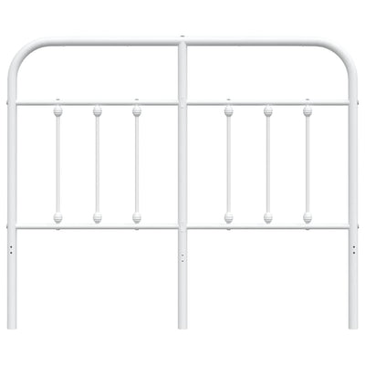 Metallinen sängynpääty valkoinen 120 cm