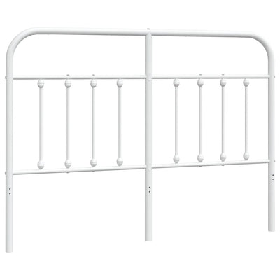 Metallinen sängynpääty valkoinen 135 cm