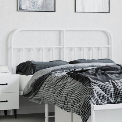 Metallinen sängynpääty valkoinen 135 cm