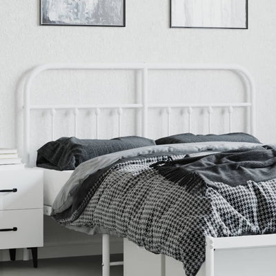 Metallinen sängynpääty valkoinen 150 cm