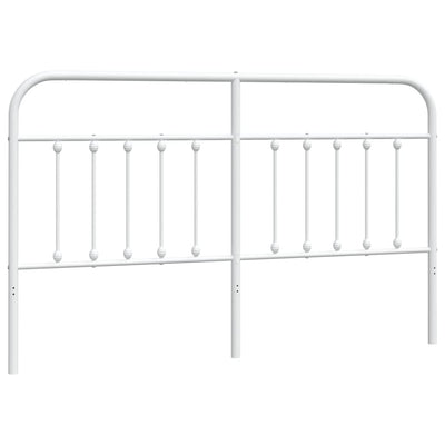 Metallinen sängynpääty valkoinen 160 cm