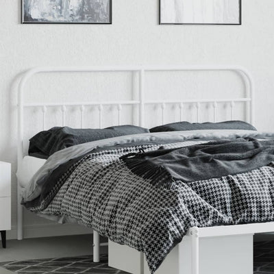Metallinen sängynpääty valkoinen 160 cm