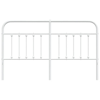 Metallinen sängynpääty valkoinen 160 cm