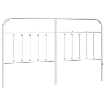 Metallinen sängynpääty valkoinen 180 cm