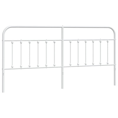 Metallinen sängynpääty valkoinen 200 cm