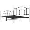 Musta metallinen sängynrunko päädyillä Crezantema 100x200cm