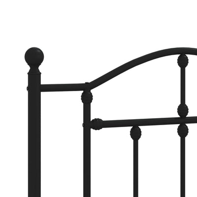 Metallinen sängynpääty musta 107 cm