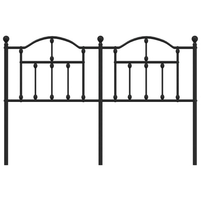Metallinen sängynpääty musta 135 cm