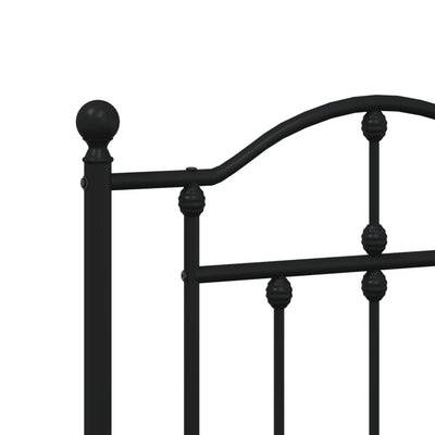 Metallinen sängynpääty musta 135 cm