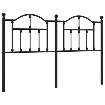 Metallinen sängynpääty musta 150 cm