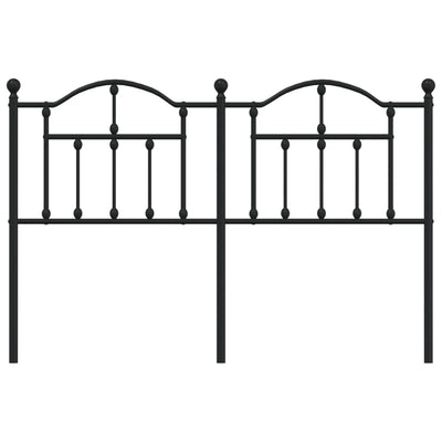 Metallinen sängynpääty musta 150 cm