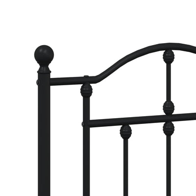 Metallinen sängynpääty musta 150 cm