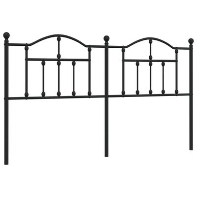 Metallinen sängynpääty musta 160 cm