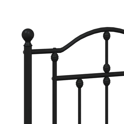 Metallinen sängynpääty musta 160 cm