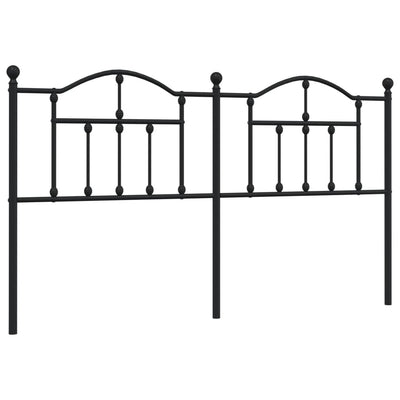 Metallinen sängynpääty musta 180 cm