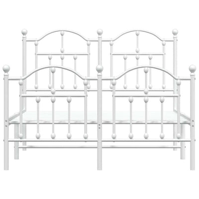 Valkoinen metallinen sängynrunko päädyillä Crezantema 120x190cm