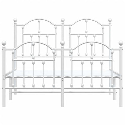 Valkoinen metallinen sängynrunko päädyillä Crezantema 120x200cm