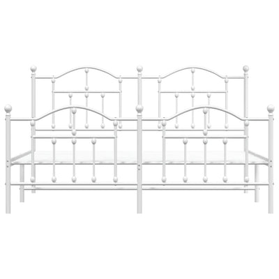 Valkoinen metallinen sängynrunko päädyillä Crezantema 180x200cm