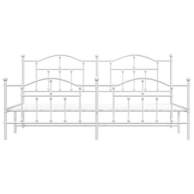 Valkoinen metallinen sängynrunko päädyillä Crezantema 200x200cm