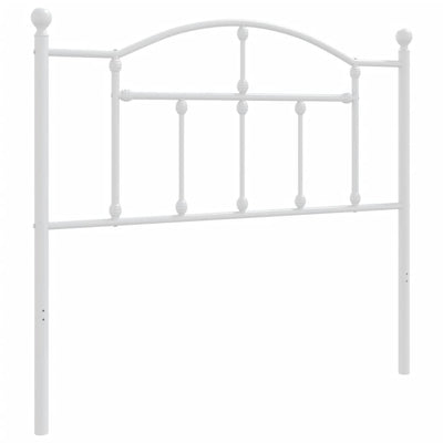 Metallinen sängynpääty valkoinen 100 cm