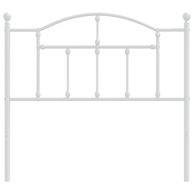 Metallinen sängynpääty valkoinen 100 cm