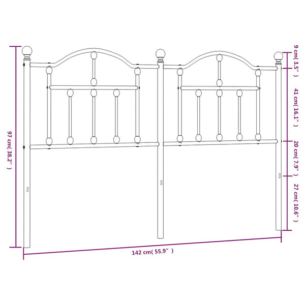 Metallinen vaihtopääty valkoinen 135 cm