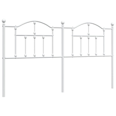 Metallinen sängynpääty valkoinen 160 cm