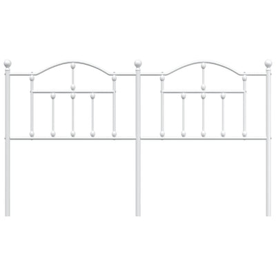 Metallinen sängynpääty valkoinen 160 cm