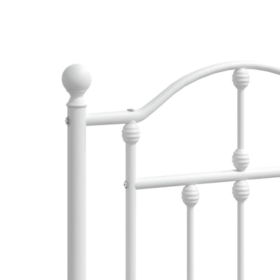 Metallinen sängynpääty valkoinen 160 cm