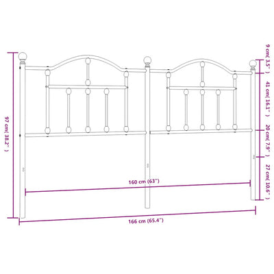 Valkoinen metallinen sängynpääty Imastuhi 160cm