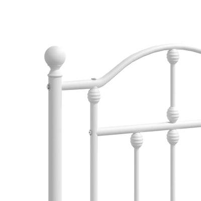 Metallinen sängynpääty valkoinen 200 cm