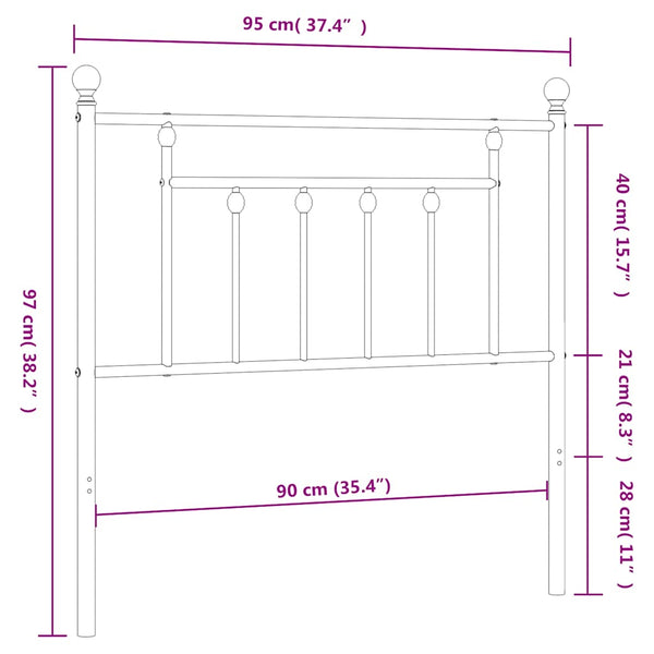 Metallinen vaihtopääty musta 90 cm