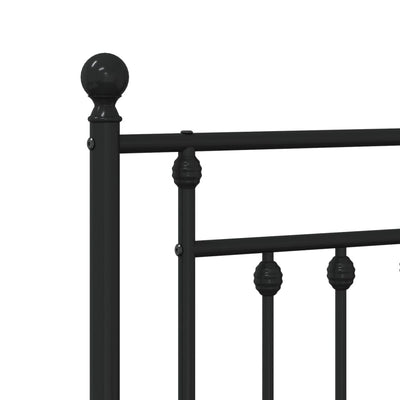 Metallinen sängynpääty musta 100 cm