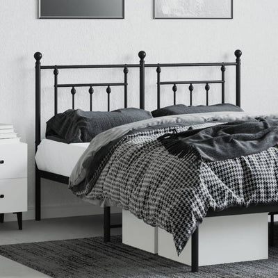 Metallinen sängynpääty musta 140 cm