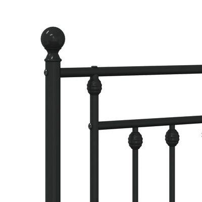 Metallinen sängynpääty musta 140 cm