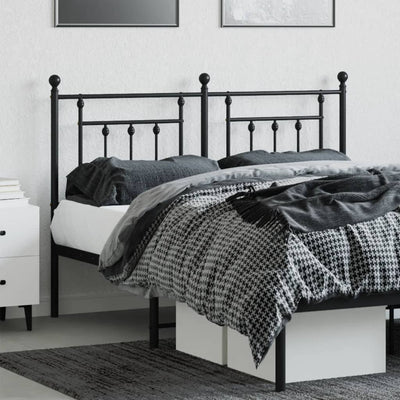 Metallinen sängynpääty musta 150 cm