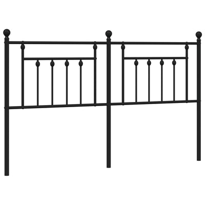 Metallinen sängynpääty musta 160 cm