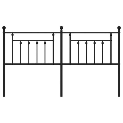 Metallinen sängynpääty musta 160 cm