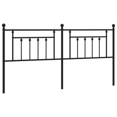 Metallinen sängynpääty musta 193 cm