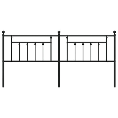 Metallinen sängynpääty musta 193 cm