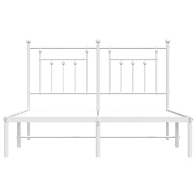Valkoinen metallinen sängynrunko päädyllä Paisie 140x200cm