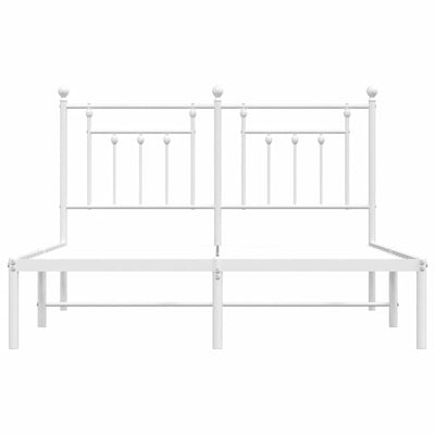 Valkoinen metallinen sängynrunko päädyllä Paisie 150x200cm