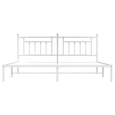 Valkoinen metallinen sängynrunko päädyllä Paisie 193x203cm