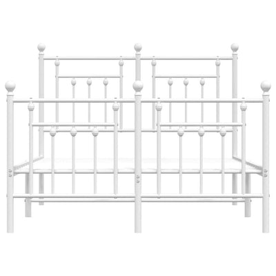 Valkoinen metallinen sängynrunko päädyillä Paisie 120x200cm