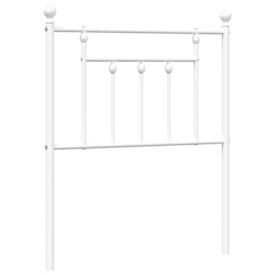 Metallinen sängynpääty valkoinen 75 cm