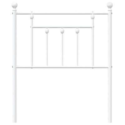 Metallinen sängynpääty valkoinen 75 cm
