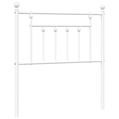 Metallinen sängynpääty valkoinen 80 cm