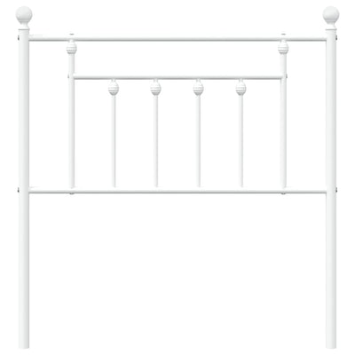 Metallinen sängynpääty valkoinen 80 cm