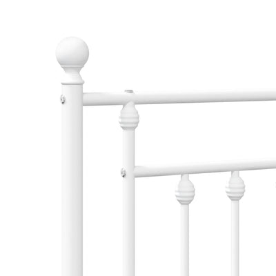 Metallinen sängynpääty valkoinen 80 cm