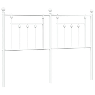 Metallinen sängynpääty valkoinen 135 cm